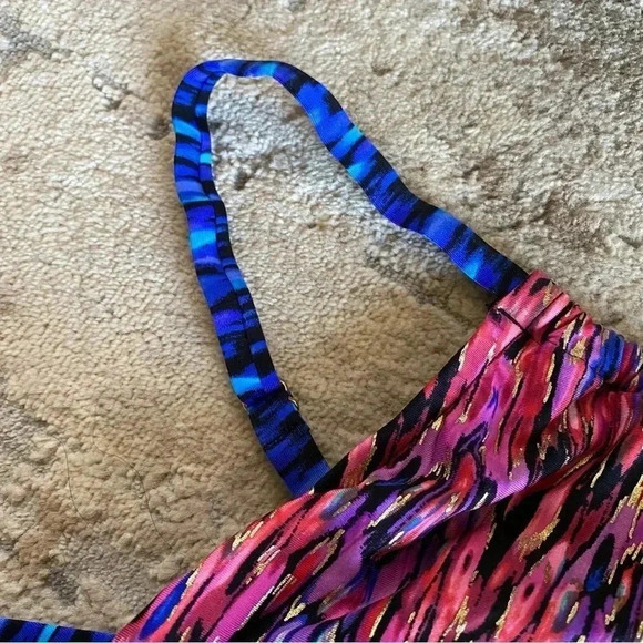 Miracle Suit  Vesuvio Peep Hole Tankini Colorful Metallic Bikini Top: 10 - Picture 5 of 13